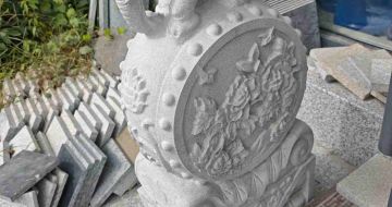 周口芝麻白抱鼓石 庭院抱鼓石