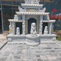 周口芝麻白中国黑石材套墓 花岗岩墓碑