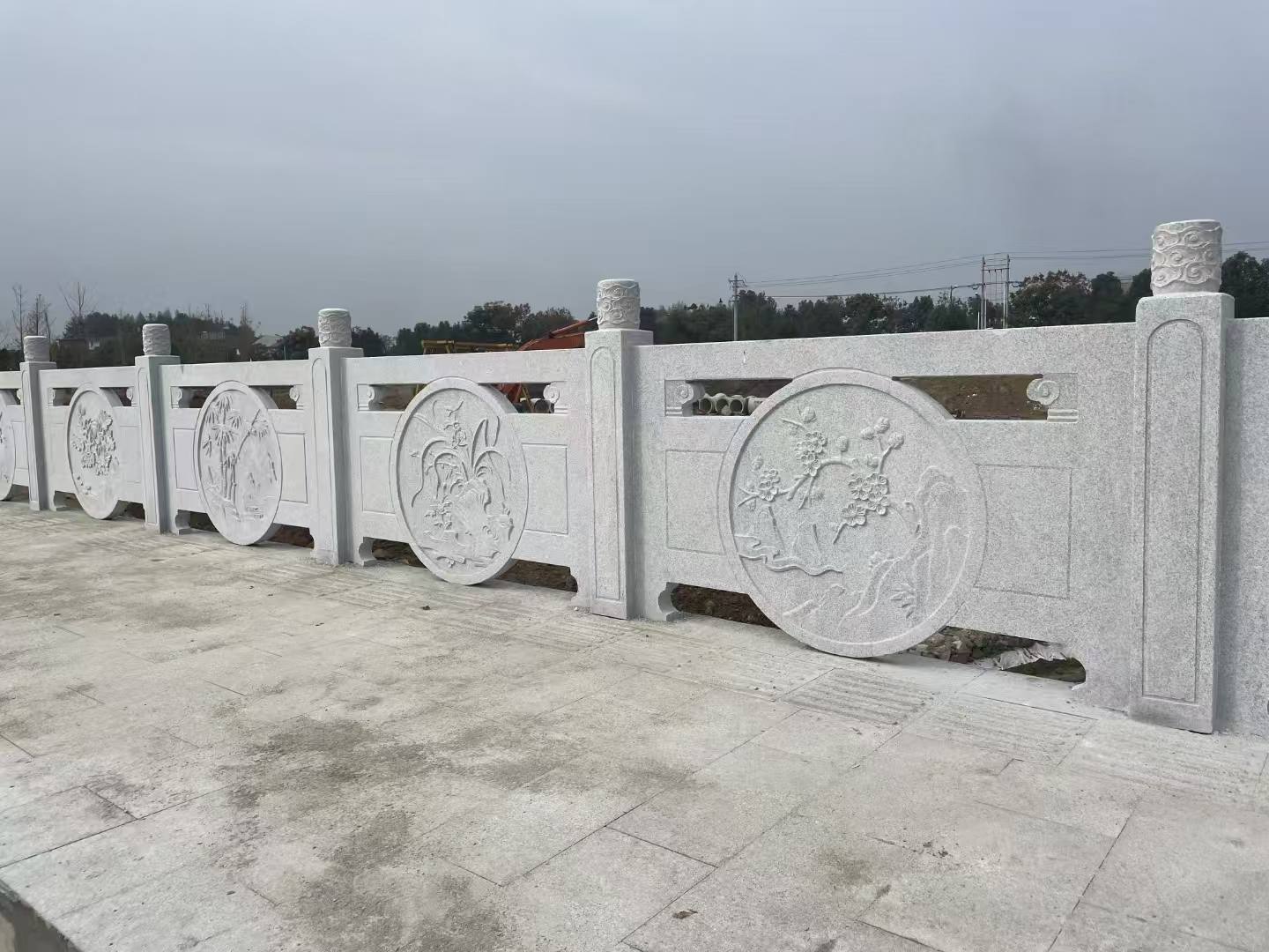 周口芝麻白河道栏杆 石材栏杆