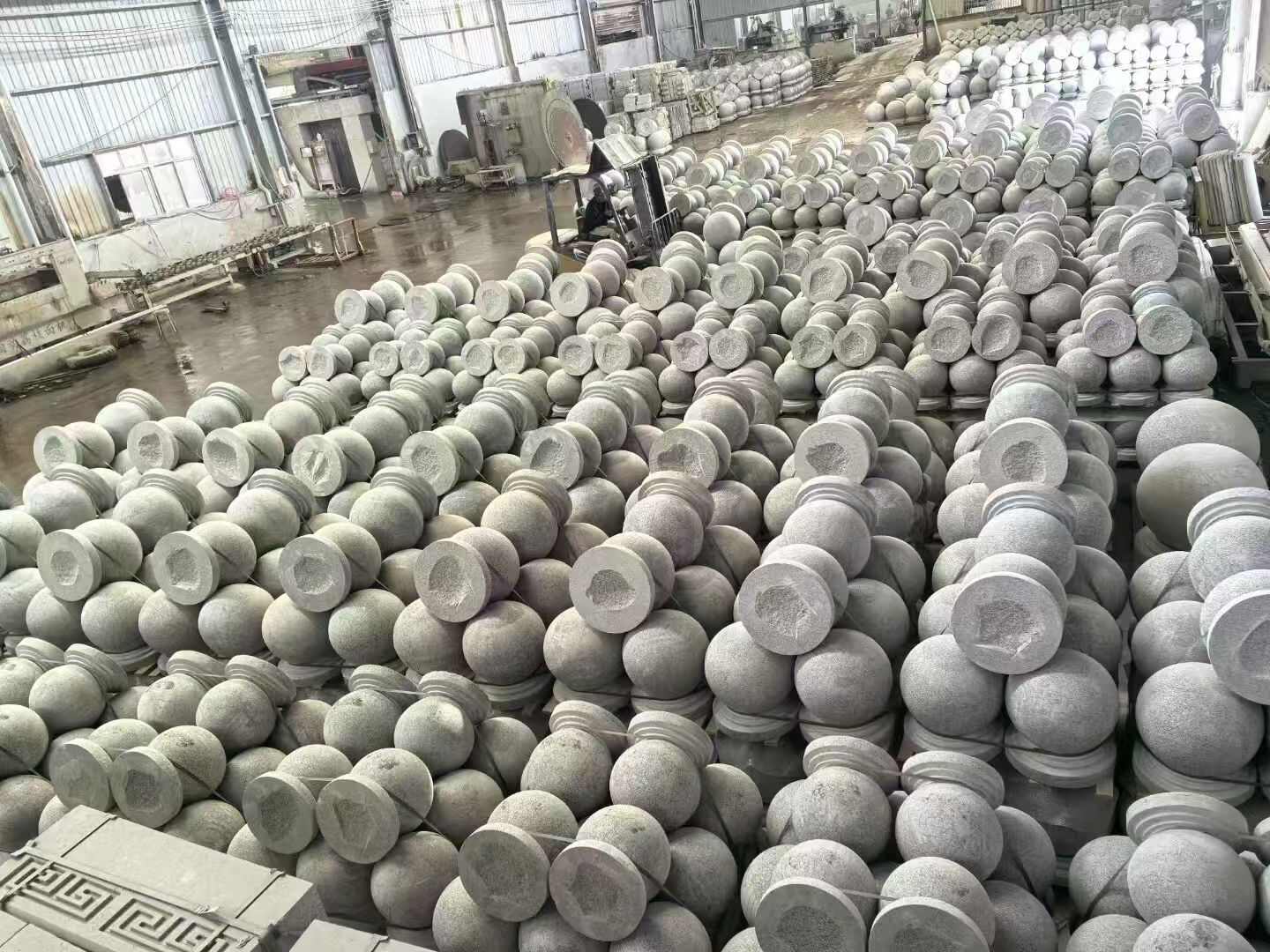 周口芝麻白圆球 石球 挡车球